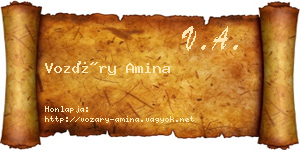 Vozáry Amina névjegykártya